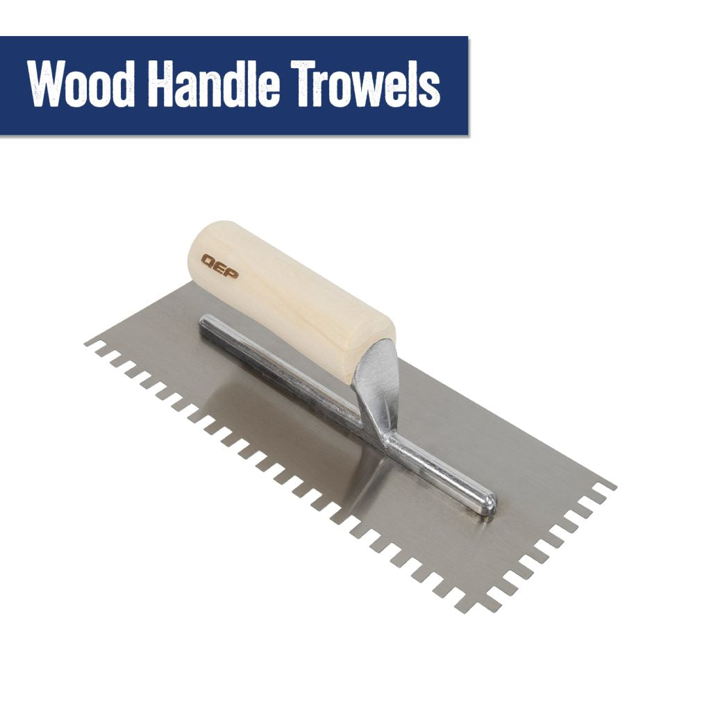 Wood Handle Trowels 1/4″ x 3/8″ x 1/4″ Square-Notch