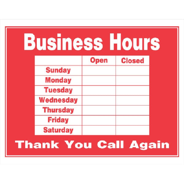 Business Hours Sign