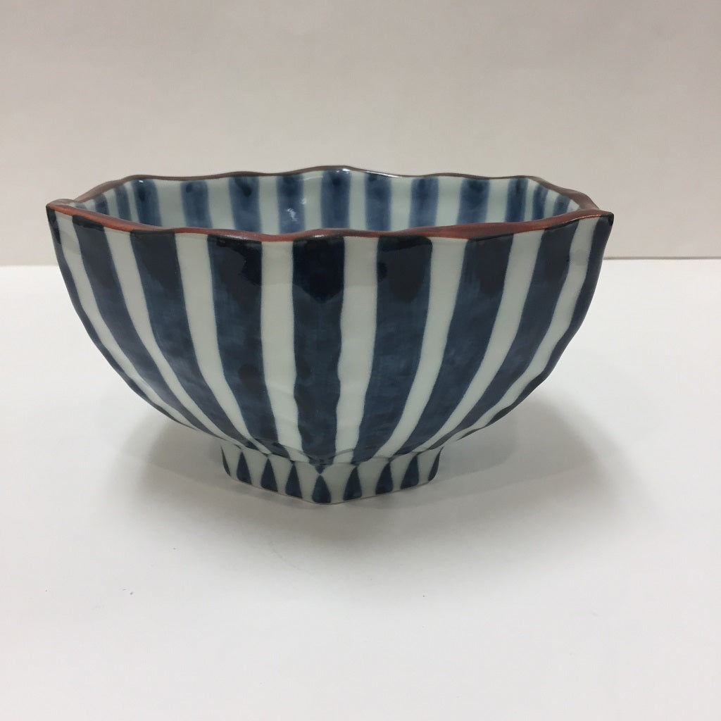 HASAMI YAKI WARE HEXAGON SHAPE PORCELAIN BOWL