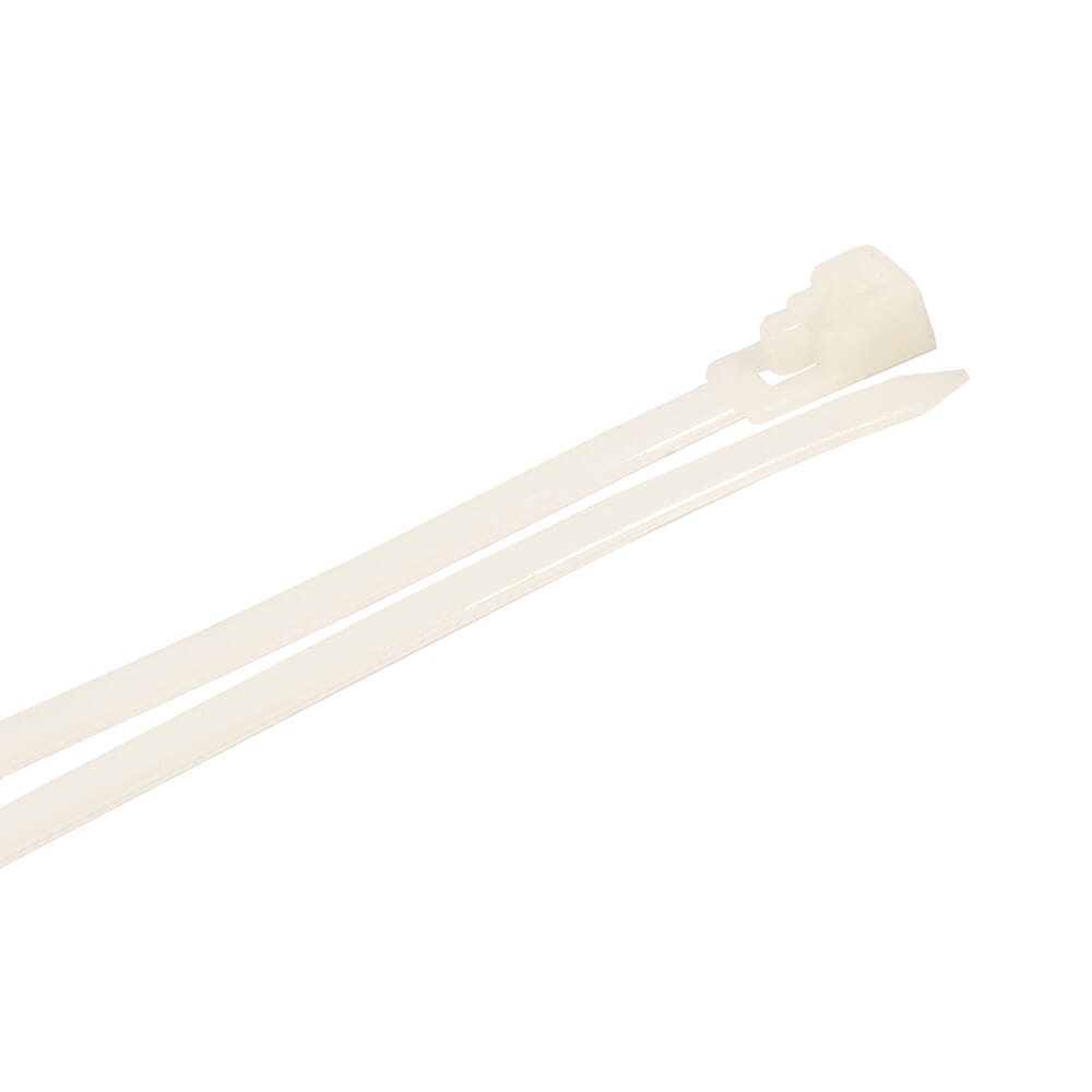 Cable Ties, 11 in Natural Releasable Standard Duty, 100-Pack