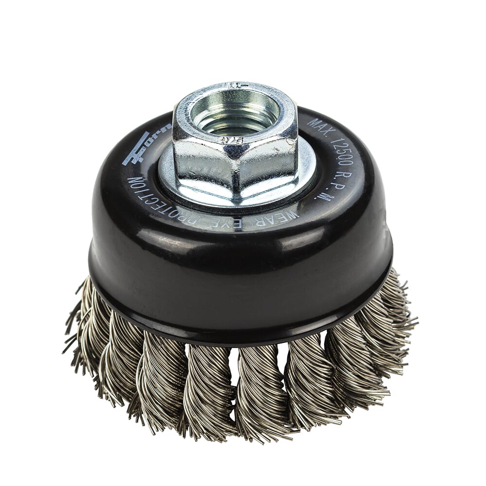 Command PRO Cup Brush, Knotted, Stainless Steel, 2-3/4 in x .020 in x 5/8 in-11 on Sale