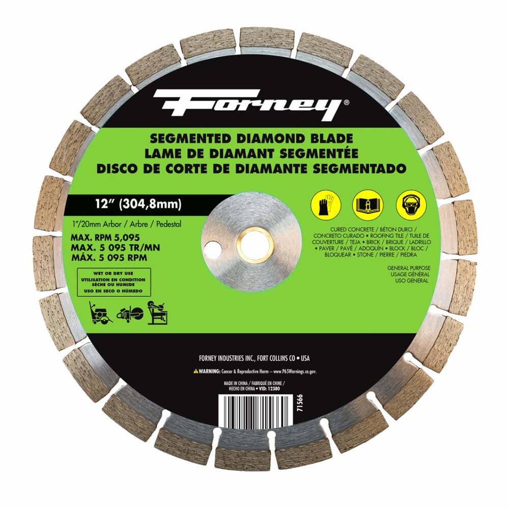 Diamond High Speed Contractor Blade, 12 in