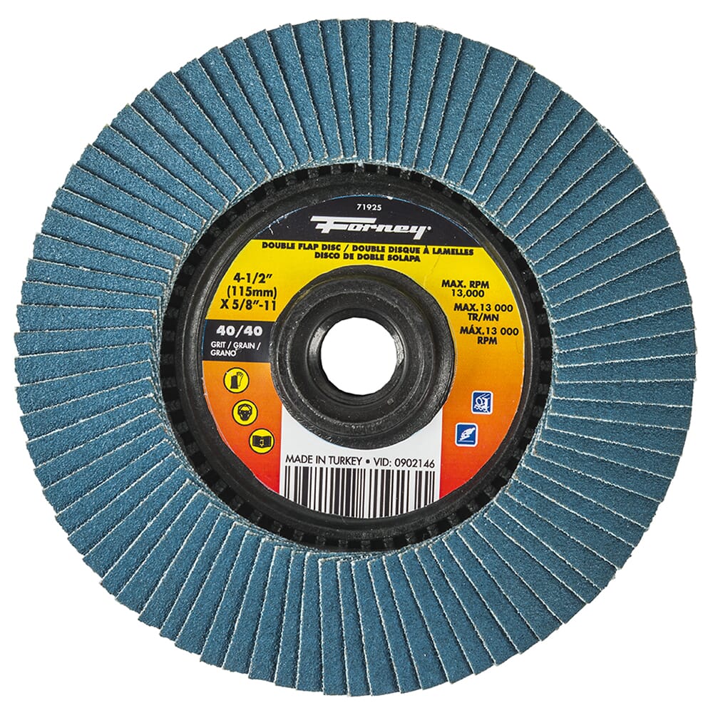 Double Sided Flap Disc, 40/40 Grits, 4-1/2 in