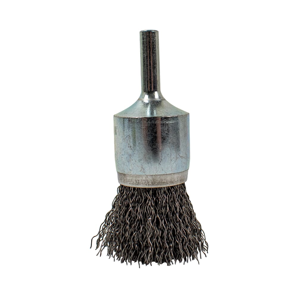 End Brush, Coarse Crimped Wire, 1″ x .012″ x 1/4″ Rounded Shank