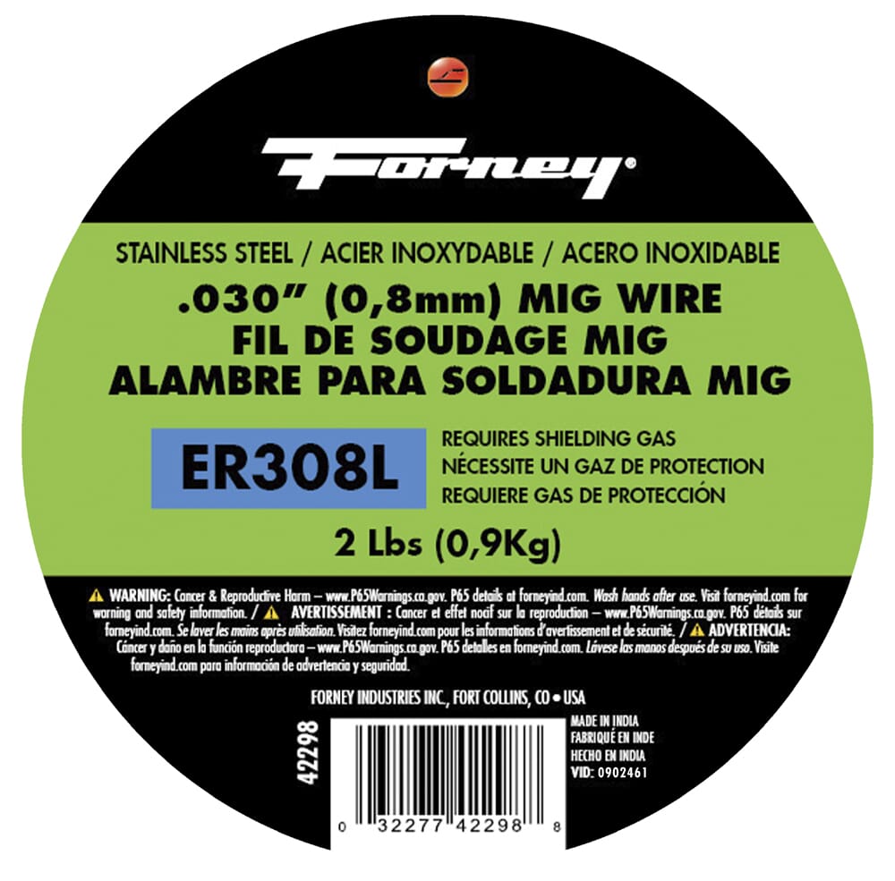 ER308L, MIG Welding Wire, Stainless Steel (SS), .030 in x 2 Pound