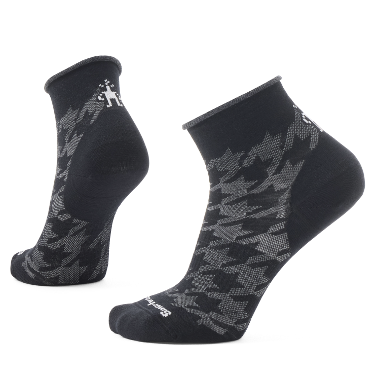 Everyday Lifestyle Hounds Tooth Ankle Sock – Black