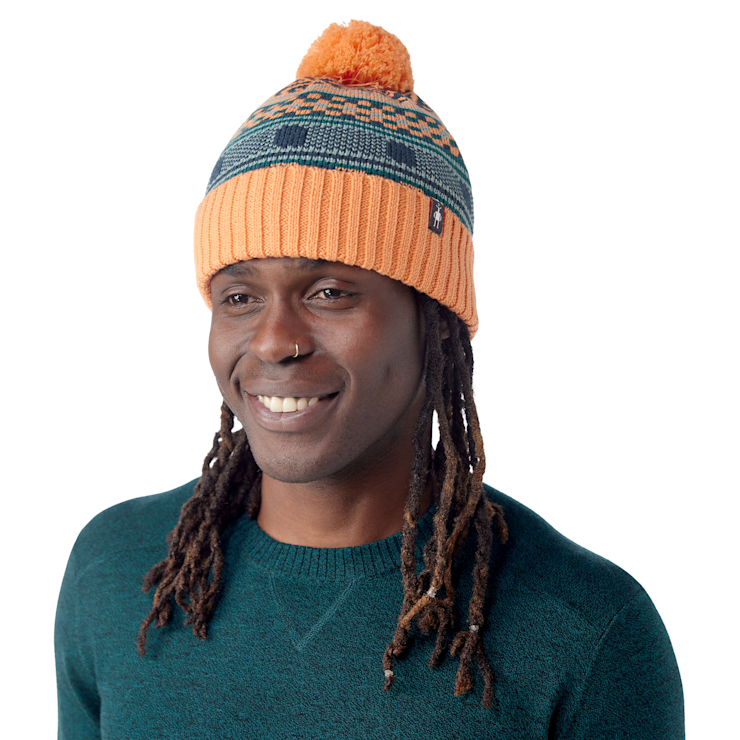 Fairisle Fleece Lined Beanie – Apricot