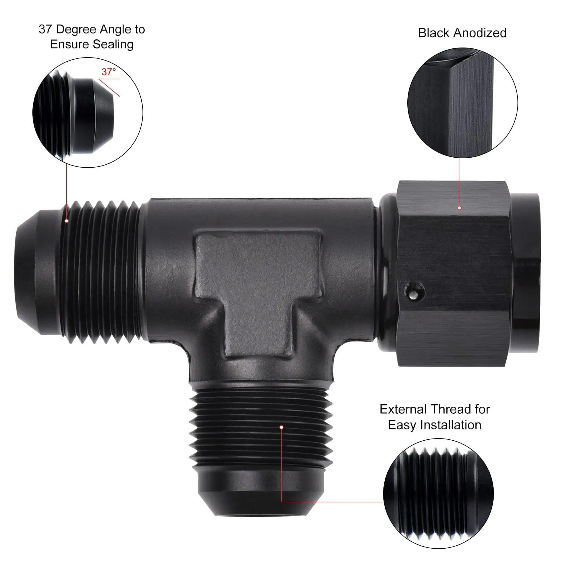 EVIL ENERGY 6/8/10AN Flare Male Tee Fitting Adapter with Female Swivel on Run Online now
