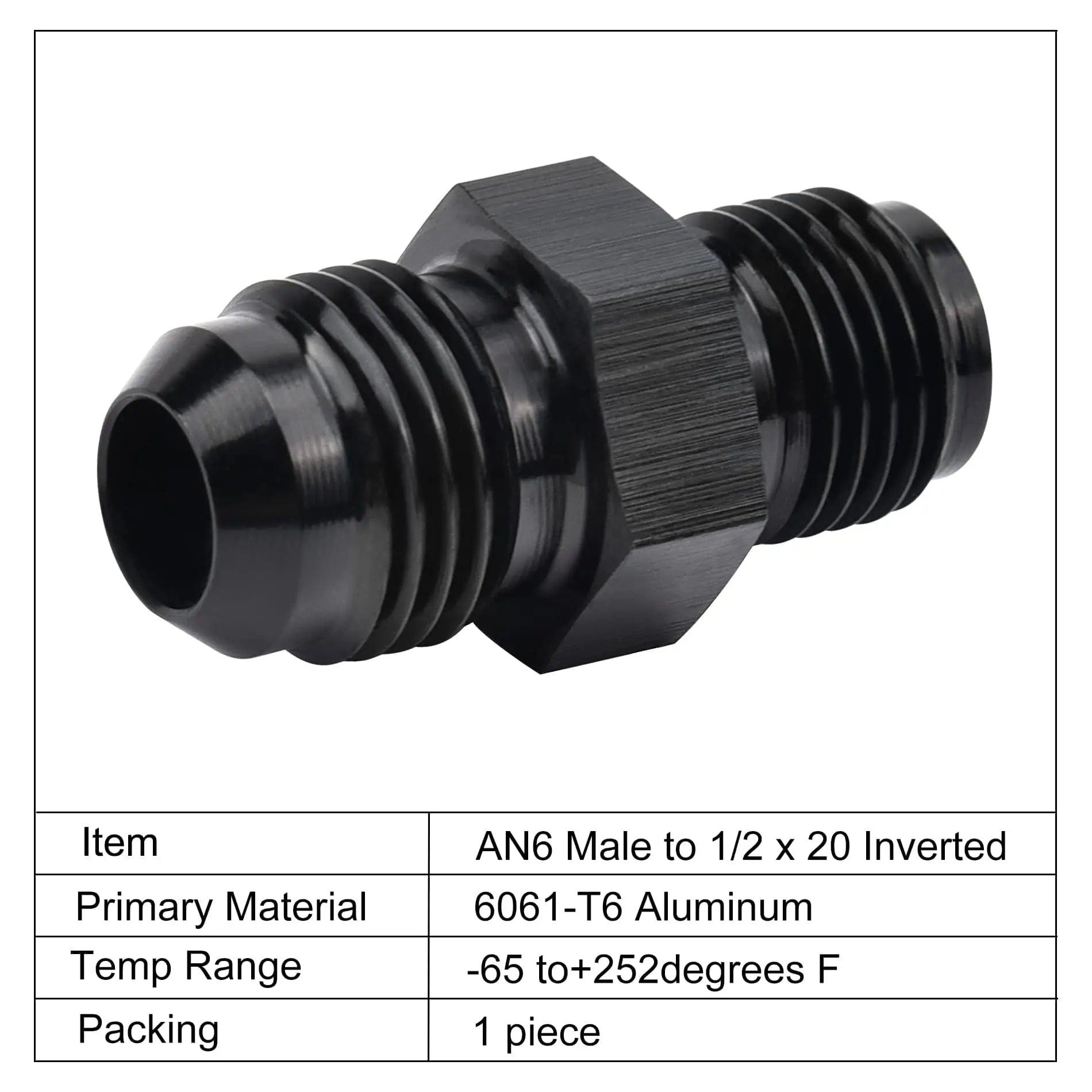 EVIL ENERGY 6/8AN Male to Inverted Flare Thread Fitting Adapter Straight