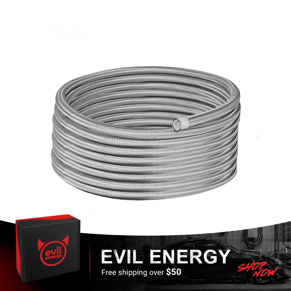 EVIL ENERGY 4/6/8/10AN PTFE Fuel Line E85 Nylon Braided Fuel Hose 10-25FT Optional