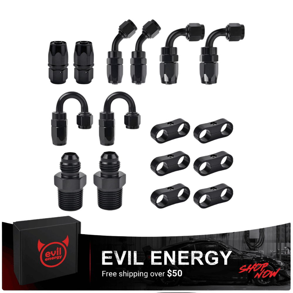EVIL ENERGY 6/8/10AN Swivel Fuel Hose Fittings & Male Flare Coupler Union Kit with Hose Separator Clamp Online now