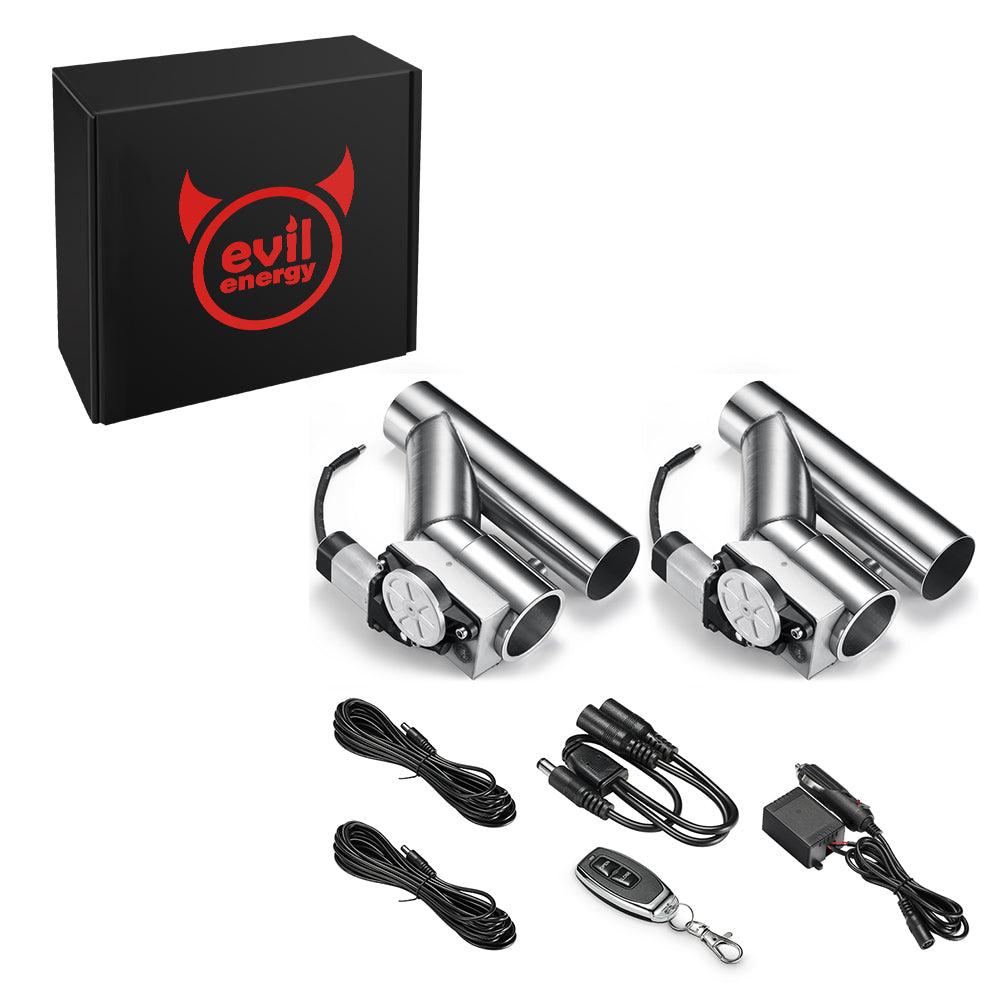 EVIL ENERGY Electric Exhaust Cutout Dual Remote Kit with One Controller(2.0/2.5/3.0 Inch )