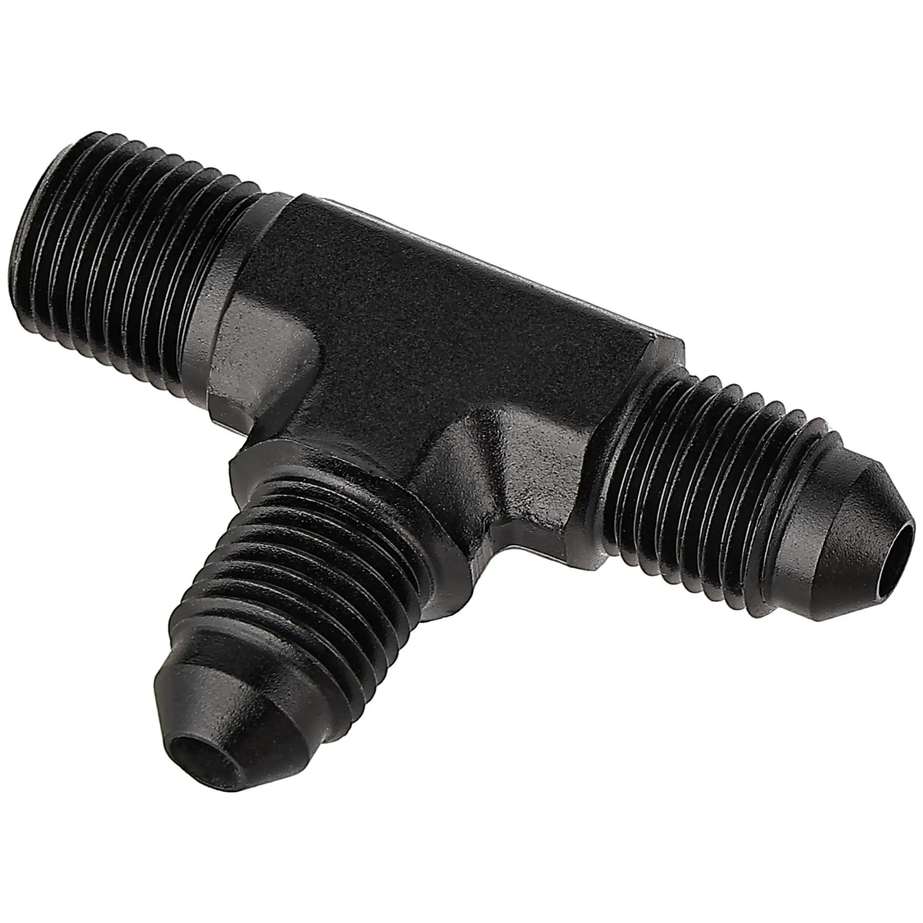 EVIL ENERGY AN Tee Male Flare to NPT on Run T Fitting Adapter Aluminum Black Fashion