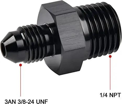 EVIL ENERGY AN Male Flare to NPT Pipe Fitting Adapter Aluminum Straight Black Hot on Sale