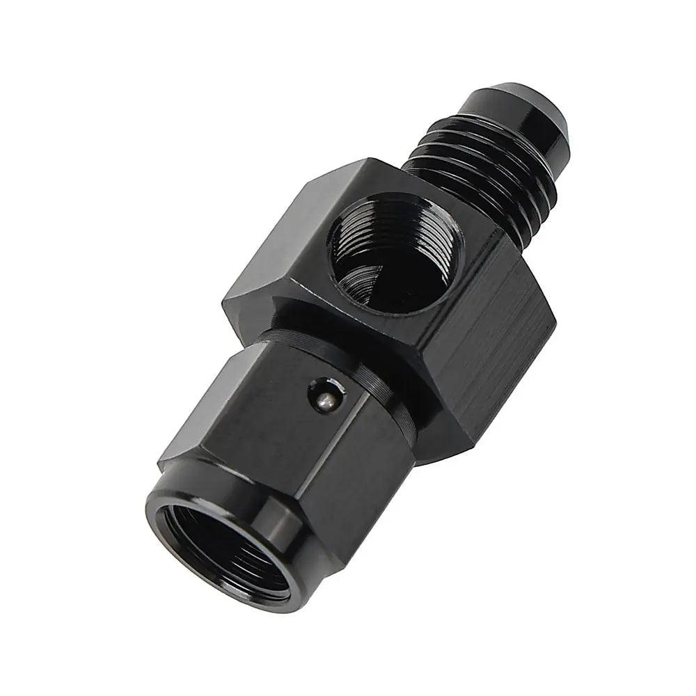 EVIL ENERGY AN Male Flare to Female Swivel with NPT Gauge Port Fuel Pressure Take Off Fitting Adapter