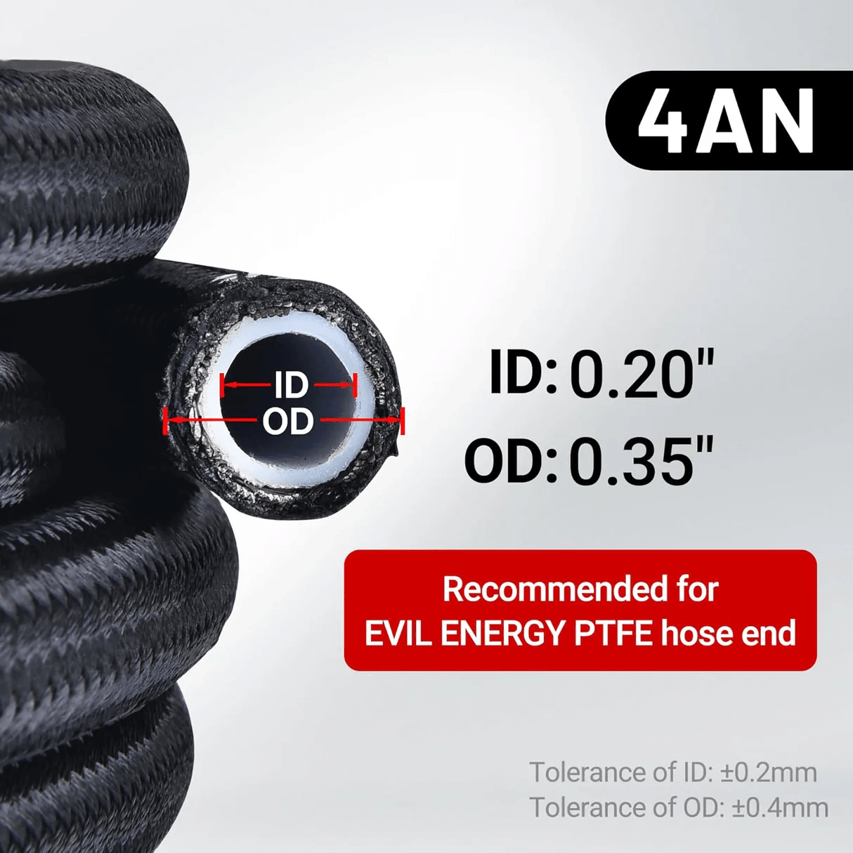 EVIL ENERGY PTFE Fuel Line Fitting Kit 4/6/8/10AN Nylon Braided Fuel Hose 10-25FT Optional Sale