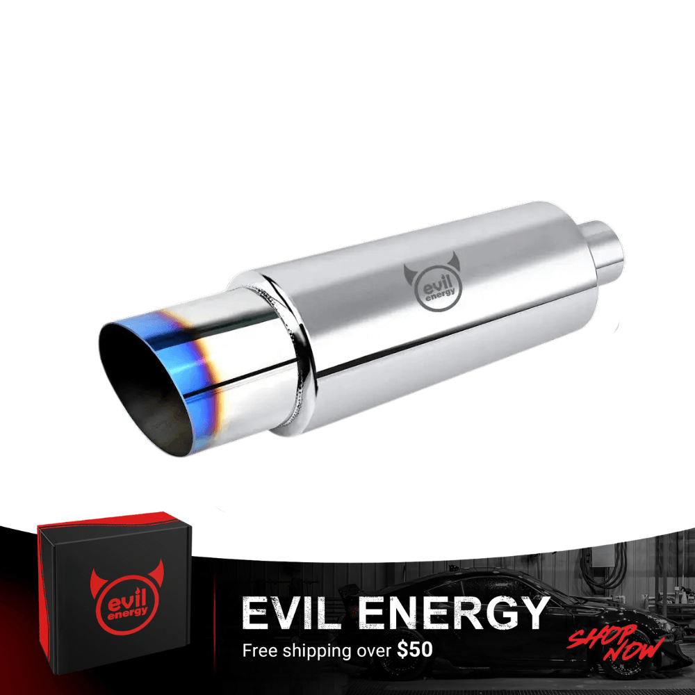 EVIL ENERGY Universal Stainless Steel Burnt Exhaust Tips 15″ Length Exhaust Muffler