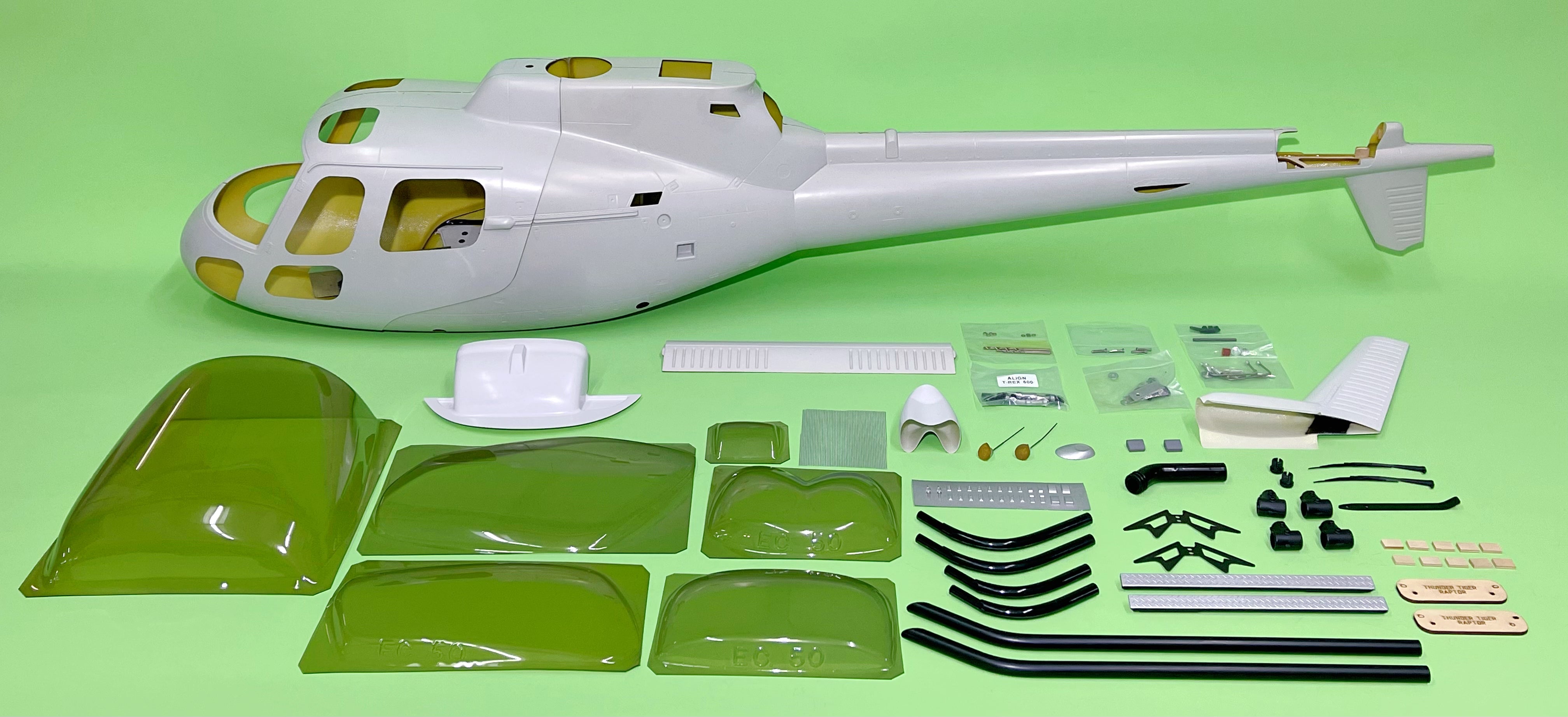 Funkey 600-Size AS350 Ecureuil (A-Star) Scale Fuselage – Unpainted (include scale landing gear FK-9655)
