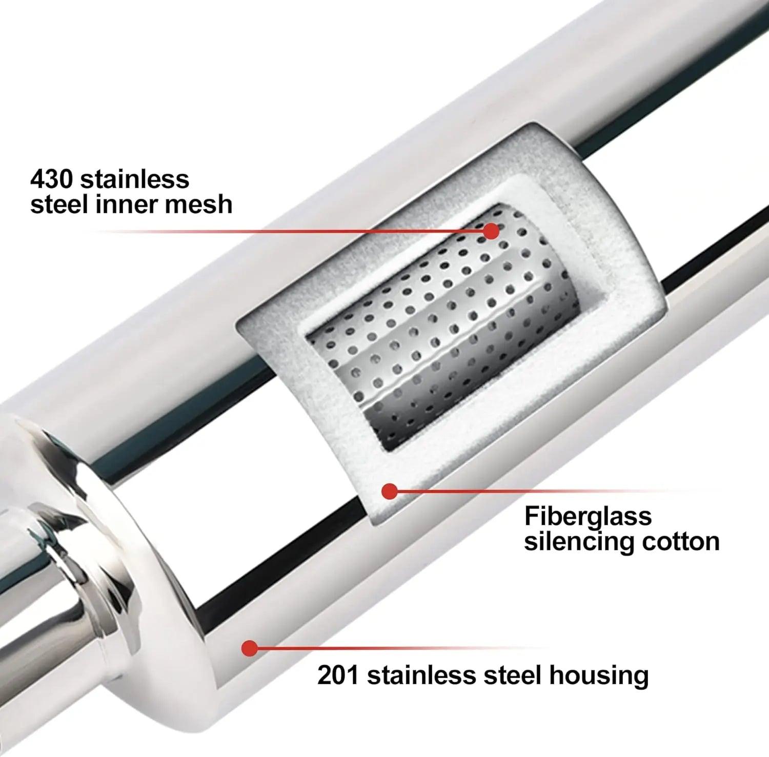 EVIL ENERGY Stainless Steel Exhaust Resonator Muffler 13.8″ Length Sale