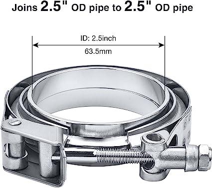 EVIL ENERGY V Band Clamp with Flange Male Female Quick Release Stainless Steel(2.5/3.0 Inch)