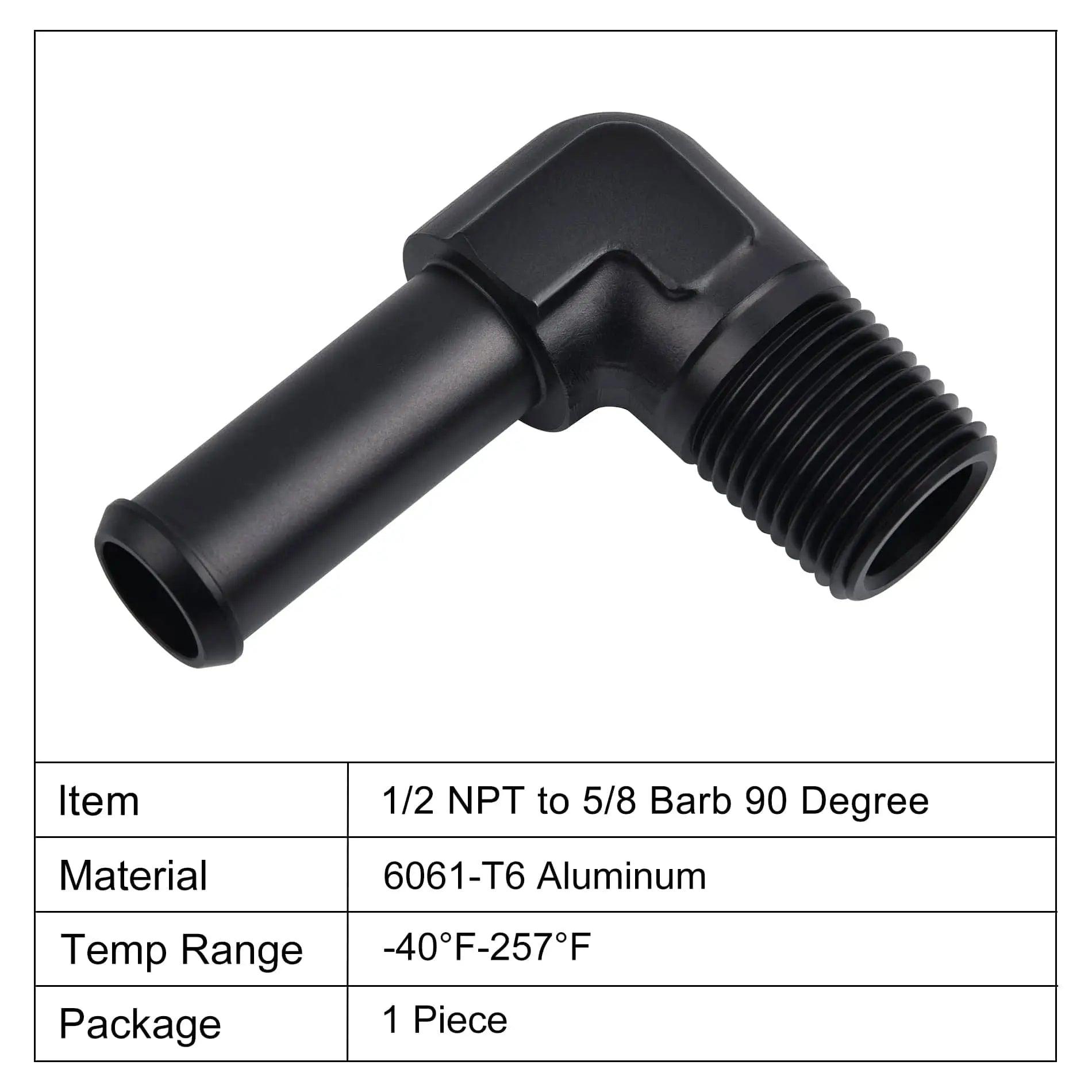 EVIL ENERGY NPT Male to Barb Fitting Adapter 90 Degree Aluminum Black Sale