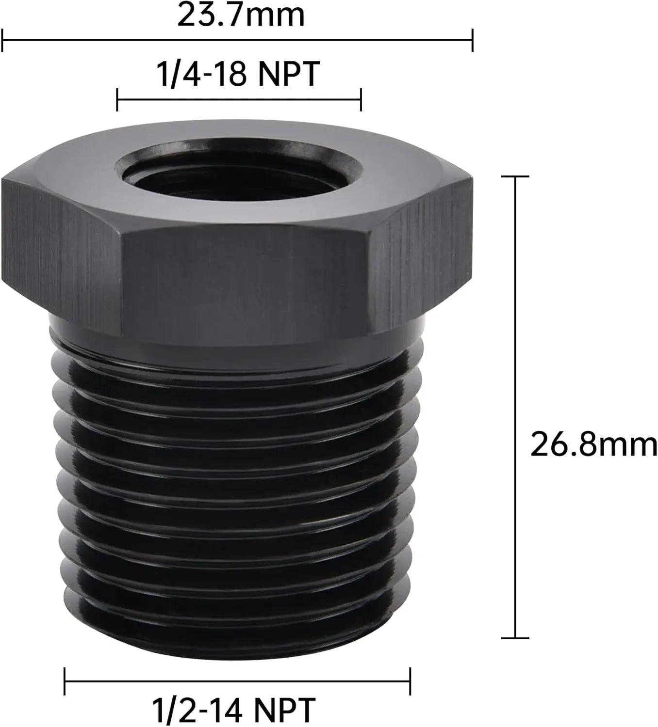 EVIL ENERGY NPT Male to NPT Female Reducer Bushing Fitting Adapter Hex Aluminum Black