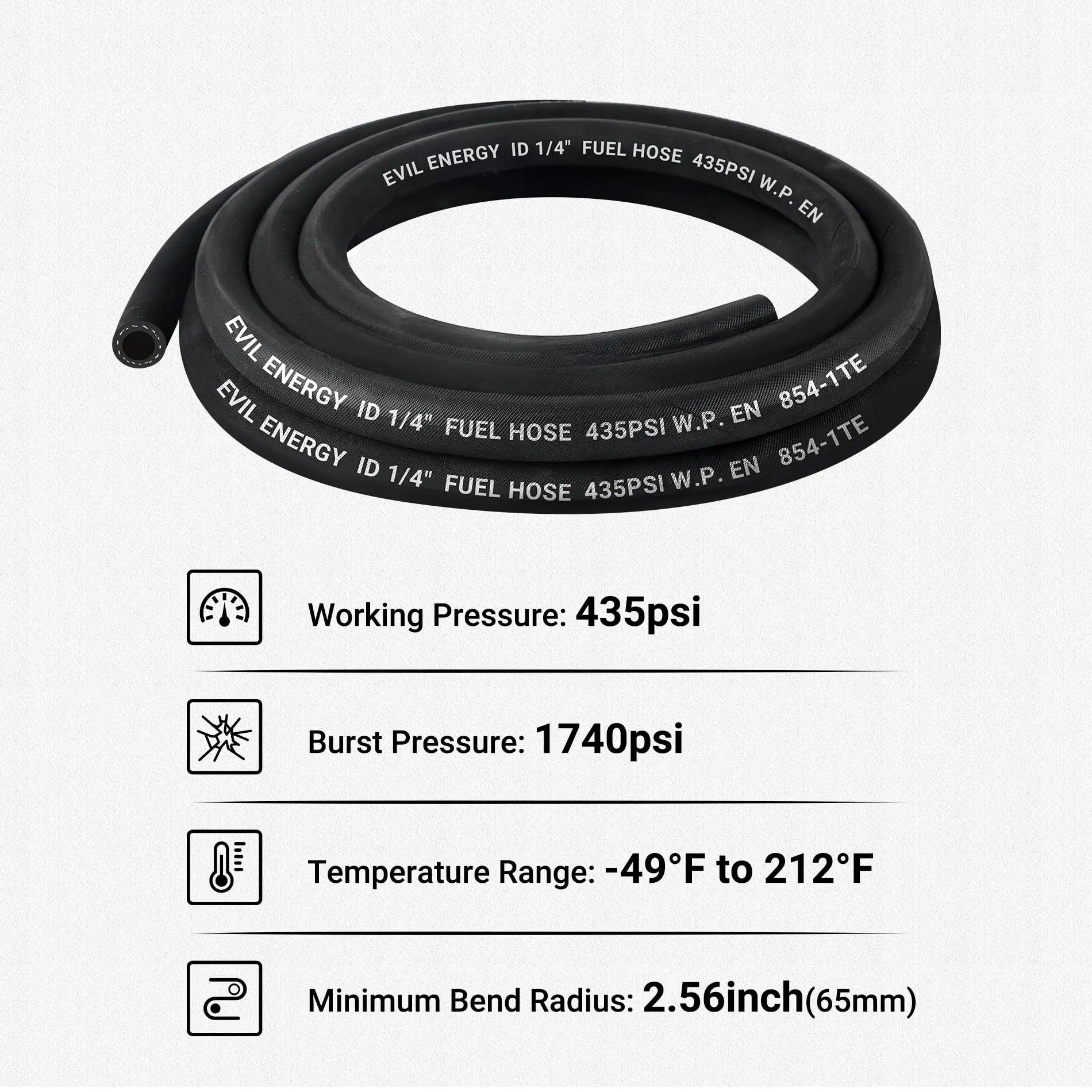 EVIL ENERGY Push Lock Fuel Hose NBR Rubber for Automotive Fuel Systems Engines 435PSI EN854-1TE Online