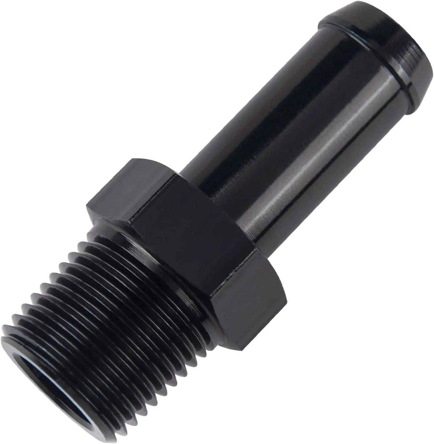 EVIL ENERGY NPT Male to Barb Fitting Adapter Straight Aluminum Black