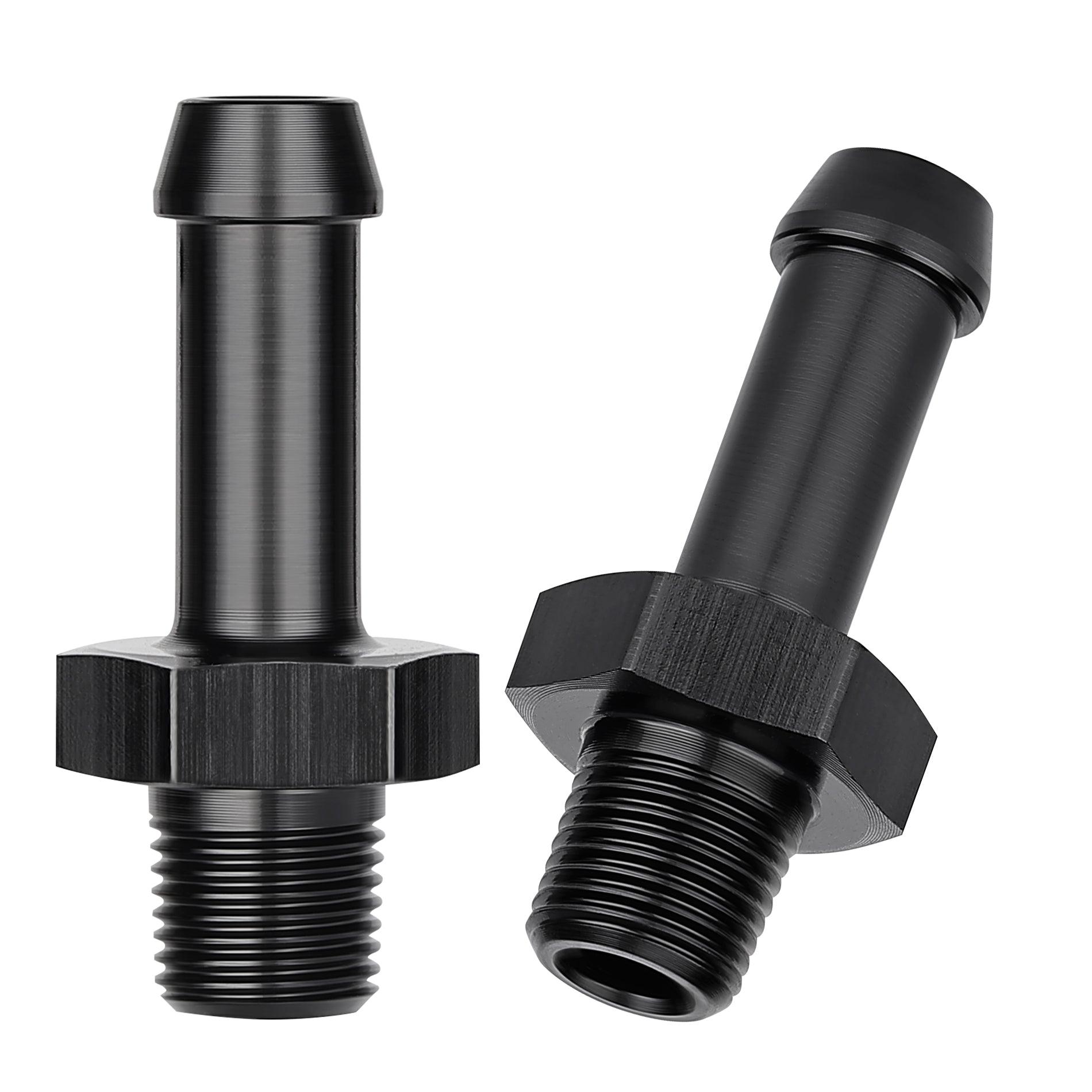 EVIL ENERGY NPT Male to Barb Fitting Adapter Straight Aluminum Black