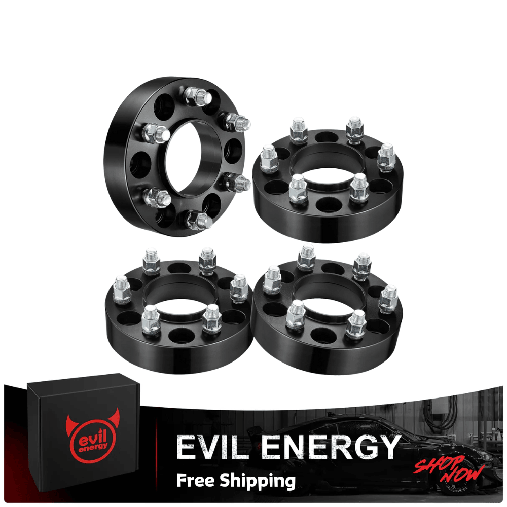EVIL ENERGY Wheel Spacers 6X5.5 for Toyota Tacoma – M12x1.5 Hub Bore (1.0 Inch) – Set of 4