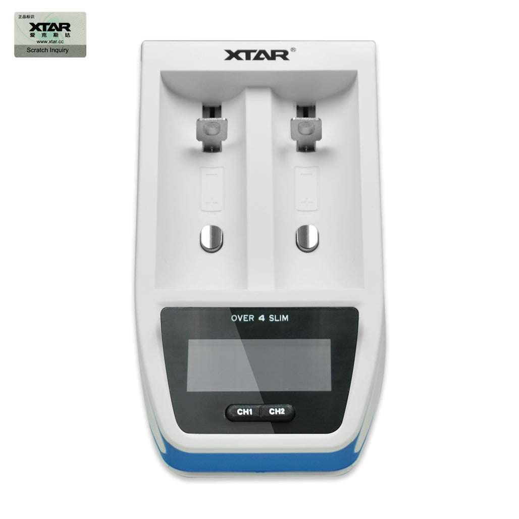 XTAR Over 4 Slim 2 Channel Intelligent Digital Battery Charger – White on Sale