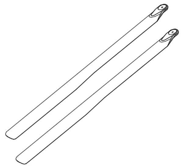 Goosky RS4 Carbon Fiber 390mm Main Blades