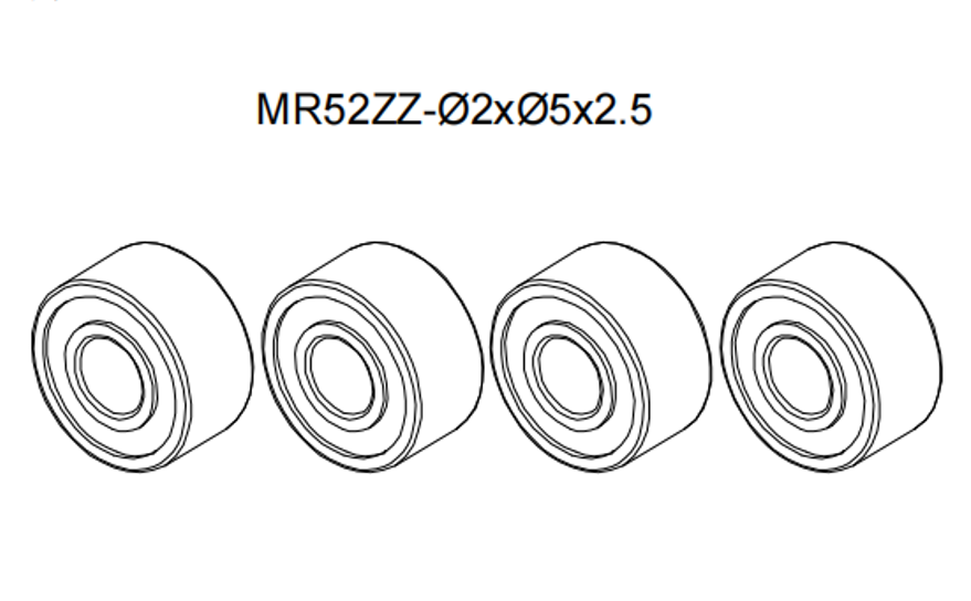 Goosky RS4 MR52ZZ Bearing Set- NMB Sale