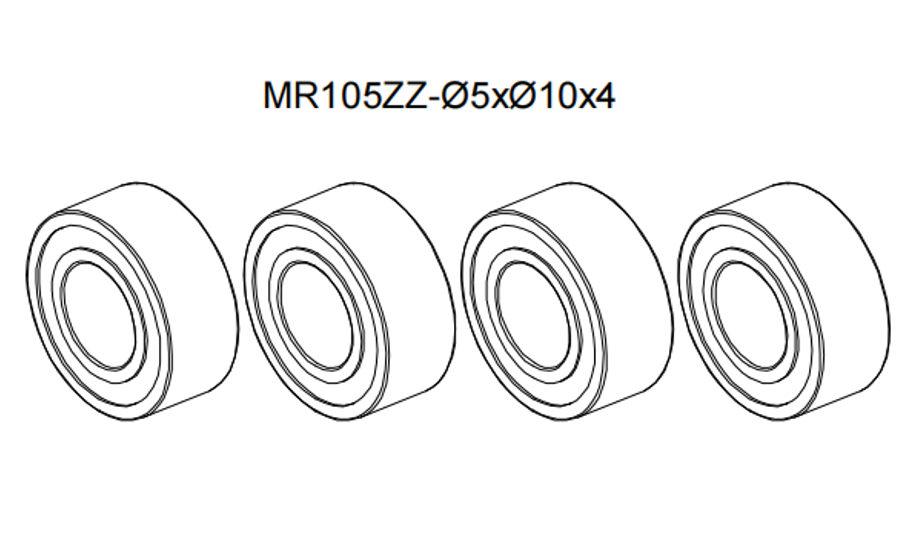 Goosky RS4/RS7 MR105ZZ Bearing Set- NMB