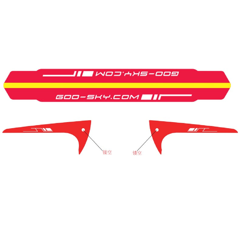 Goosky S2 Tail Boom and Fin Sticker – Red (3 sets) Online Sale