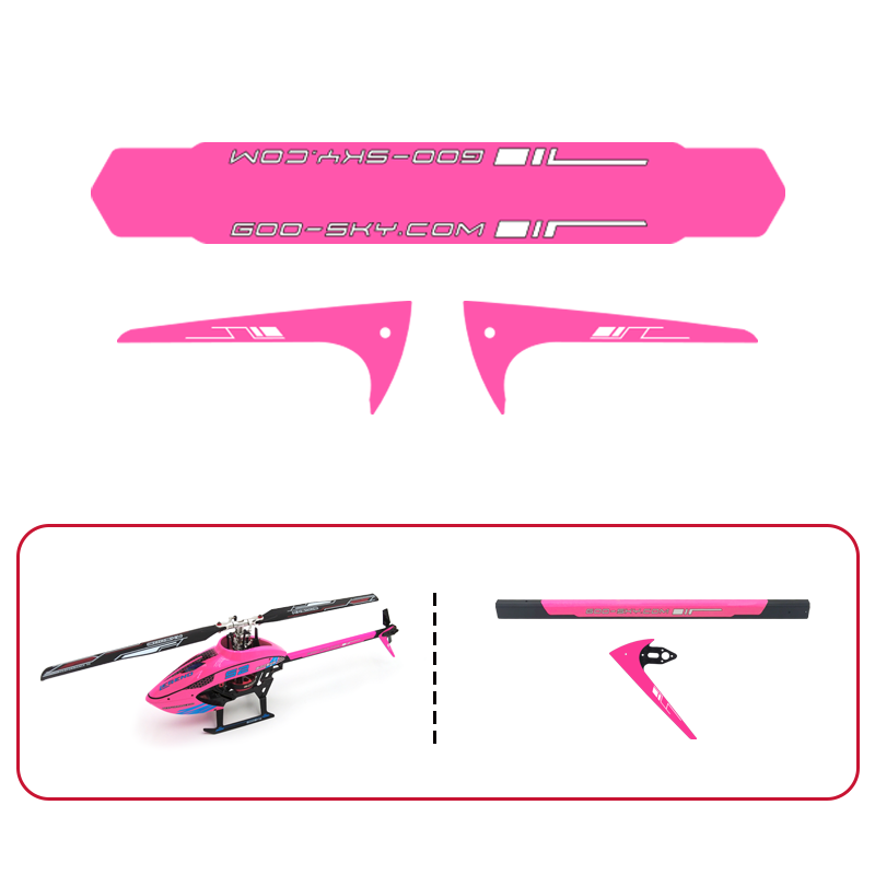 Goosky S2 Tail Boom and Fin Sticker – Pink (3 sets) Sale