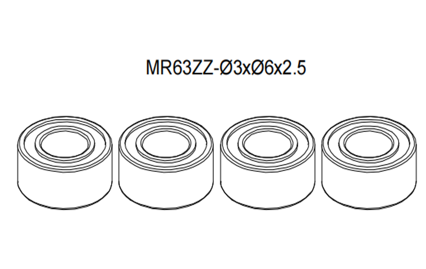 Goosky S2/RS4 MR63ZZ Bearing Set – NMB