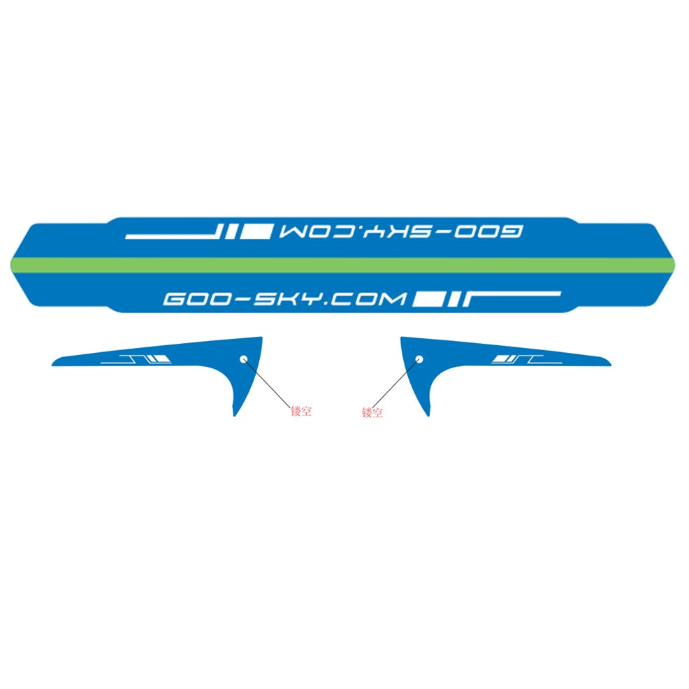 Goosky S2 Tail Boom and Fin Sticker – Blue (3 sets)