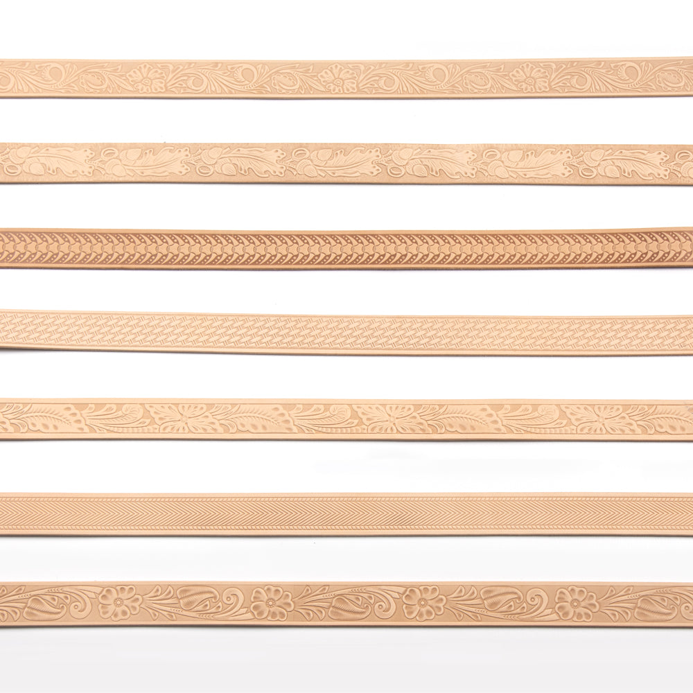 Embossed Belt Blanks, 3.6mm~4.0mm (9/10oz), 38mm (1-1/2″) Online Hot Sale