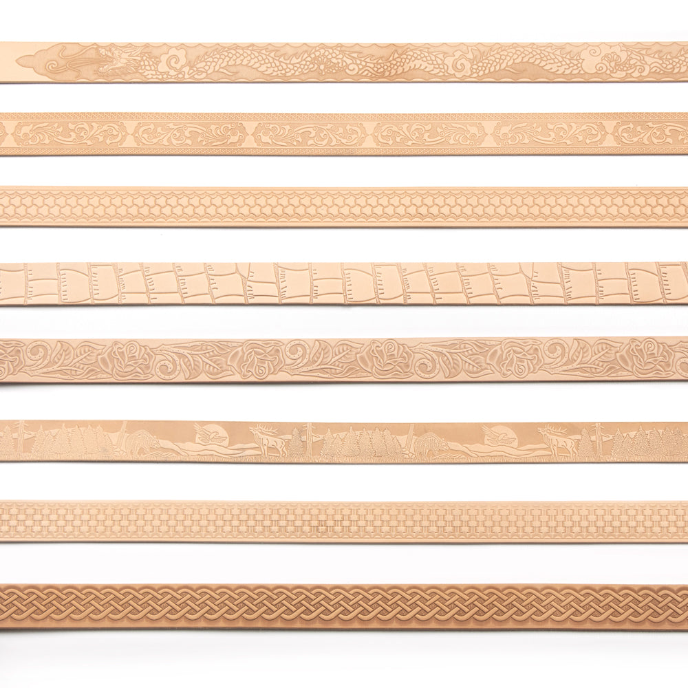 Embossed Belt Blanks, 3.6mm~4.0mm (9/10oz), 38mm (1-1/2″) Online Hot Sale