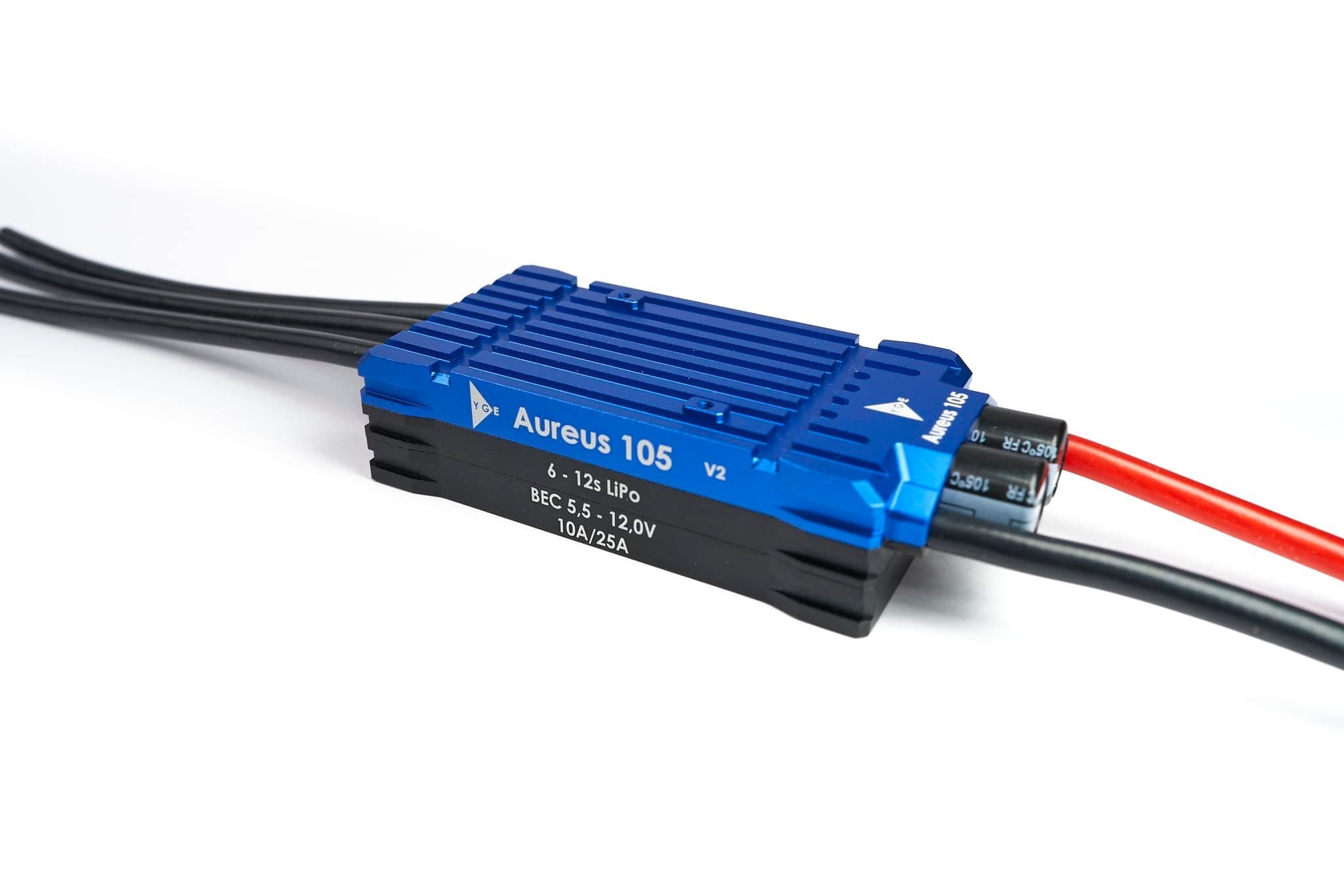 YGE Aureus 105A V2 HV Telemetry ESC – 5.5-12V BEC 10A / 25A