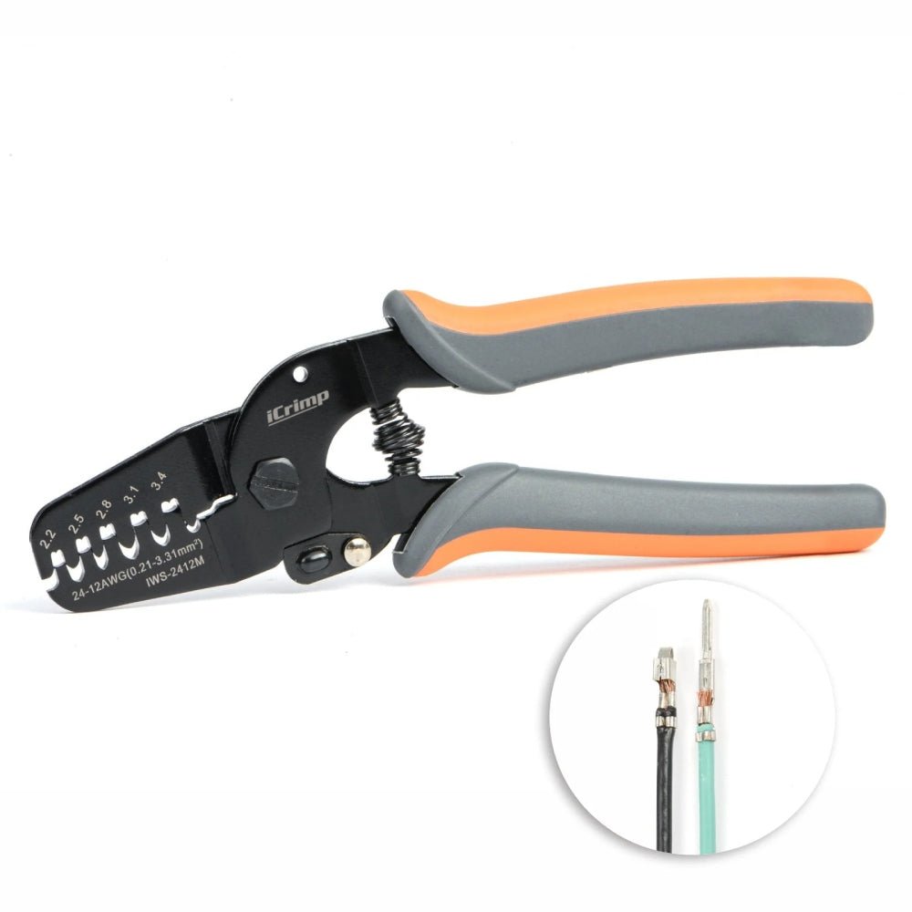 IWS-2412M Open Barrel Crimping Tools Works on AWG24-12 JAM, Molex, Tyco, JST Terminals and Connectors