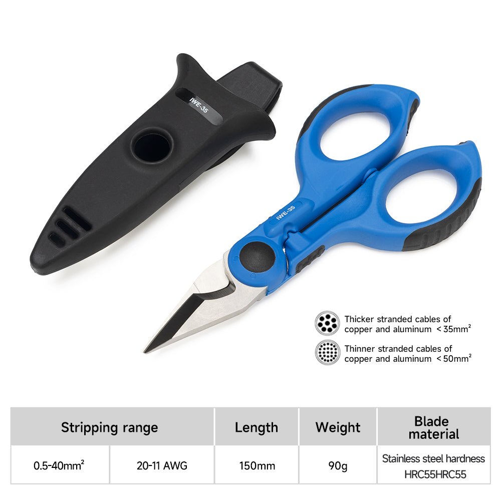 IWE-35 Cable Scissors with Stripping and Crimping Function Electricians’ Shears