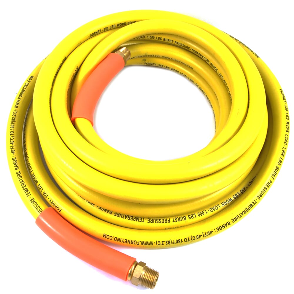 Air Hose, Yellow Rubber, 3/8 in x 25ft
