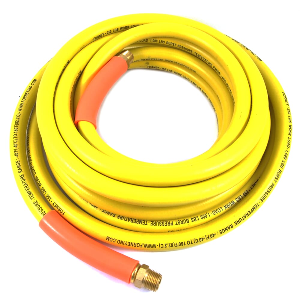 Air Hose, Yellow Rubber, 3/8 in x 25ft