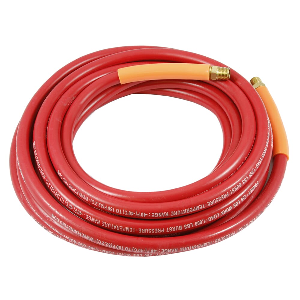 Air Hose, Red Rubber, 1/4 in x 25ft