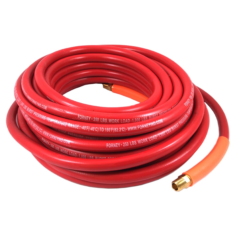 Air Hose, Red Rubber, 1/4 in x 50ft